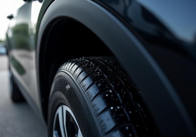 Close up of the same wheel arch, perfectly clean and shiny (After).