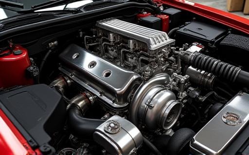 Mesin turbo dengan intercooler dan intake manifold