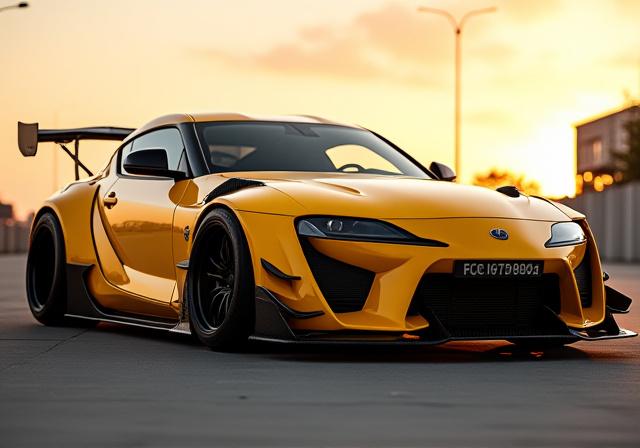 Toyota Supra dengan widebody kit aero dinamis